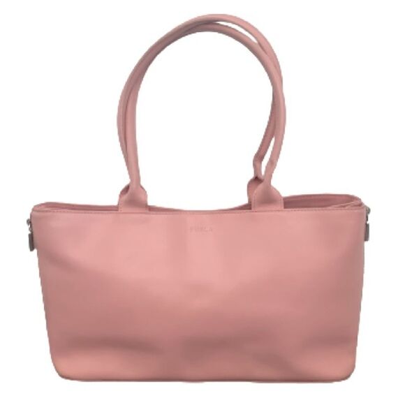 Furla Blush Side Zipper Expanding Leather Tote Satchel Bag Handbag Pink Leather - Picture 3 of 12